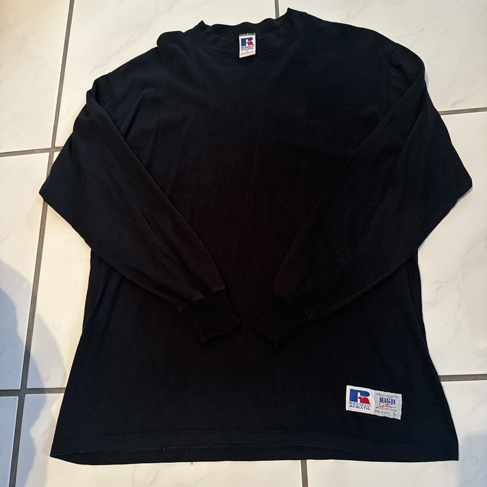 VTG Russell Athletic T-Shirt Mens L High Cotton Regular Fit Raglan Sleeve USA